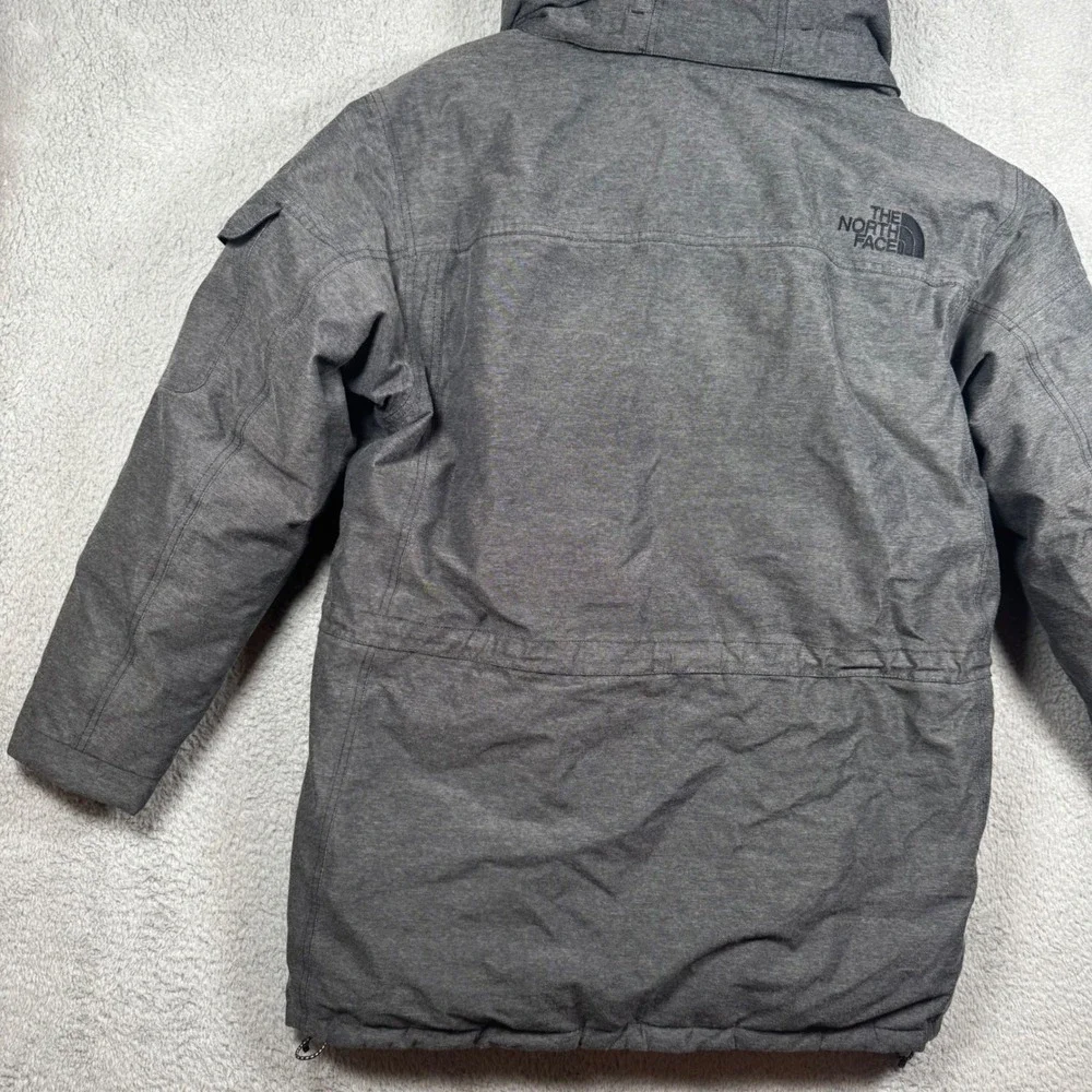 The North Face Goose Down McMurdo Parka Men XL Gray HyVent Hooded Fur Coat Heavy
